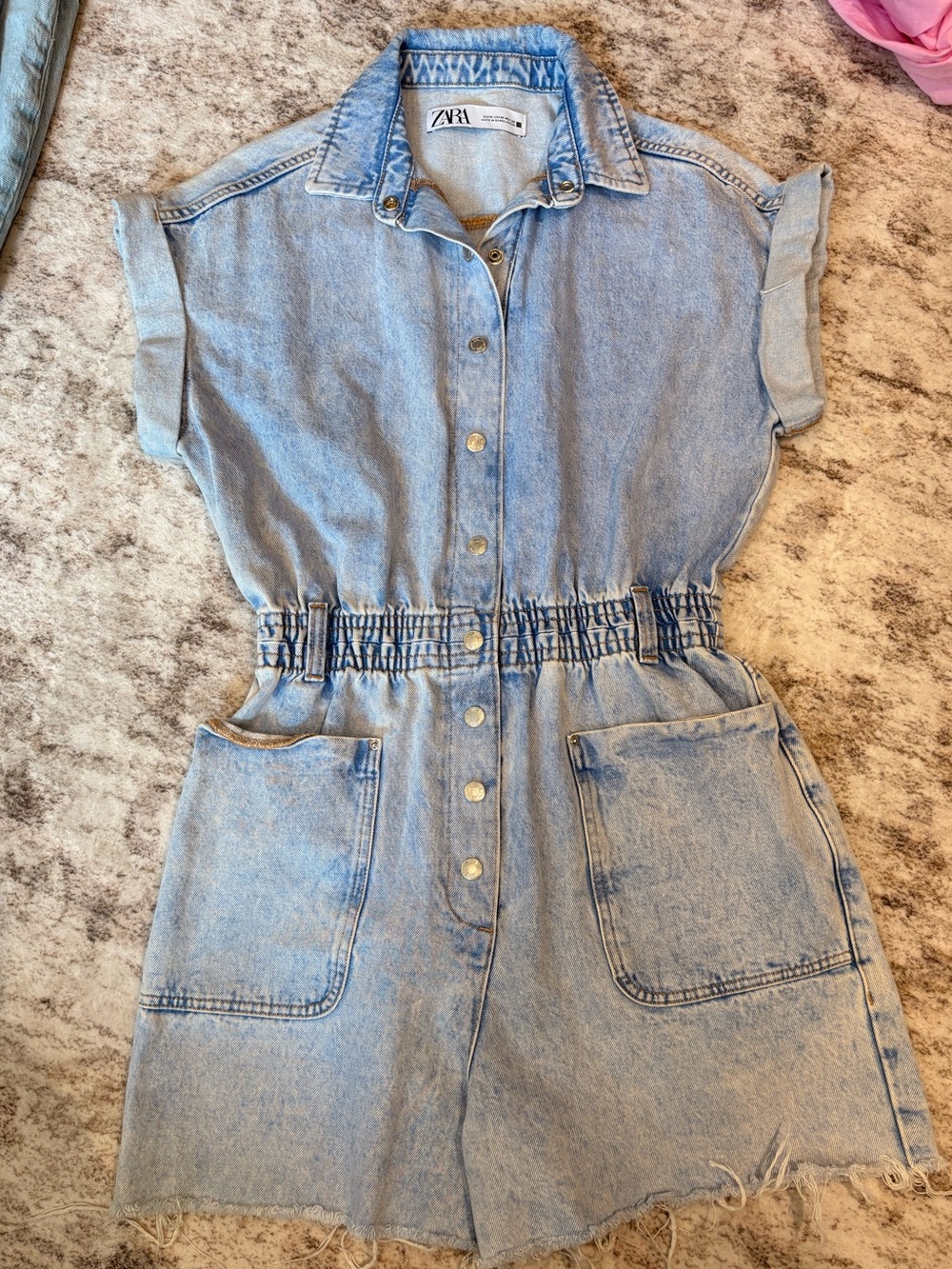 Zara Light Blue Denim Romper